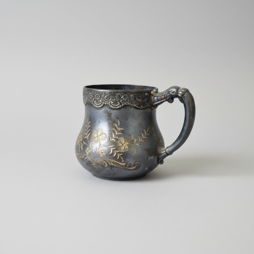 Antique Silverplate Sugar Bowl | Homan Mfg Co No. 2026 | Dark Patina Gothic Decor | Circa 1904