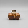 Vintage Mid-Century Modern Ceramic Table Lighter – Retro Brown Drip Glaze (Working Spark)