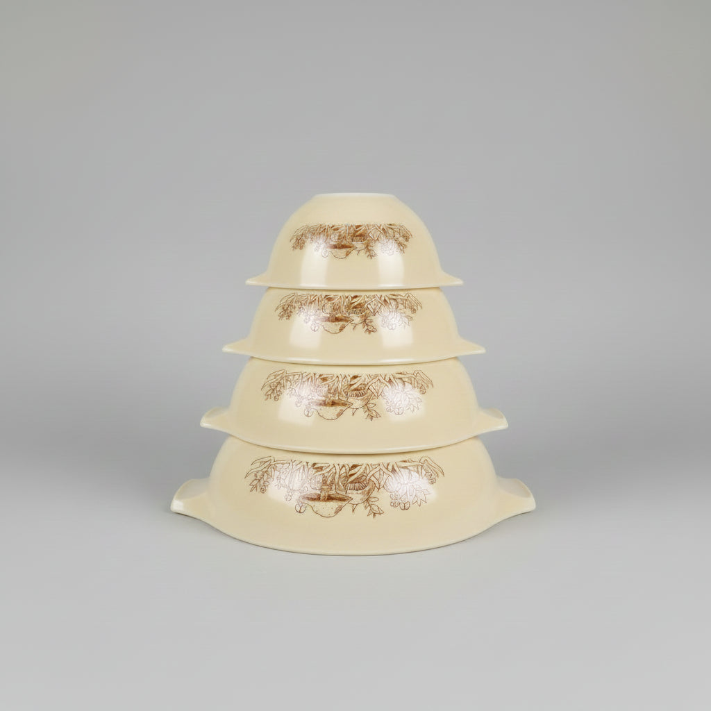 Vintage Pyrex Forest Fancies Mushroom Cinderella Bowl Set (441-444)